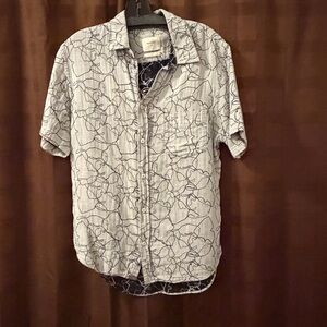 Billy Reid Abstract Button Up Men’s Medium Short Sleeve Casual Shirt reg $289